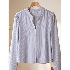 Madewell XL Blue White Striped Button Down Shirt Long Sleeve picture