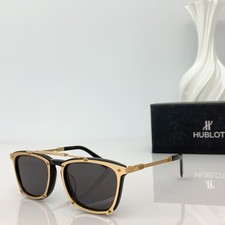 Hublot H042 Square Sunglasses Black Gold Frame Dark Lens 55□20-145 picture
