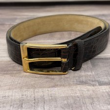 Bally Mens Crocodile Belt 34 Made in Italy Luxury Old Money Sophisticated Style picture