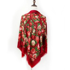 120*120cm Breathable Thin Russian Square Scarf Women Luxury Floral Print Bandana picture