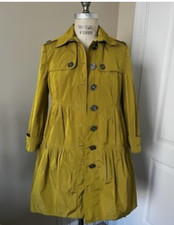 Beautiful Burberry London Tiered Lime Green Coat Sz 6 picture