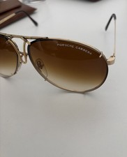 Vintage Carrera Porsche Sunglasses Gold Brown Gradient Fair Condition + Case picture