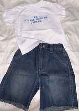 NWT Le Top Under Construction Toddler Boys Cut Off Shorts + Top T-Shirt 2T picture