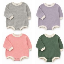 Baby Waffle Knit Romper Long Sleeve Snap One Piece Unisex Infant Outfit picture