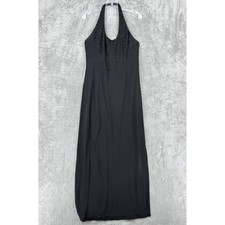Vintage Bieff Basix Dress Womens 12 Beaded Gown Halter Evening Fairy Whimsigoth picture