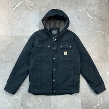 Carhartt Bartlett Jacket Mens Small Sherpa Lined Workwear Coat J3826 Black picture