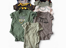 Simple Joys Newborn Baby Boy Cotton Bodysuit Lot Graphic Stripe Superhero picture