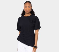 Peace Love World Women's Top Sz 2XS (XXS) 100% Cotton Asymmetrical Black A731946 picture