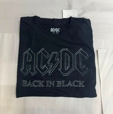 AC/DC Back in Black Men's Graphic T-Shirt Black Rock Band Cotton Tee picture