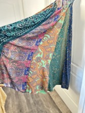 Karma Highway Women’s bohemian Maxi Dress One Size Multicolor Paisley Tassel Tie picture