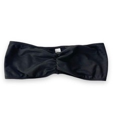 NWOT American Apparel Ruched Front Shiny Bandeau in Black Size M picture