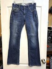 Ariat REAL Denim Women’s Bootcut Jeans 31W Blue Medium Wash Embroidered picture