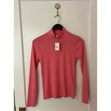J.Crew NWT Rose Pink Mock Neck Long Sleeve Ribbed Top picture