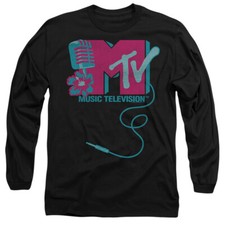 MTV MICROPHONE LOGO Licensed Adult Men's Long Sleeve Tee Shirt SM-3XL picture