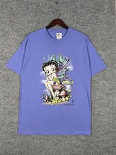 Vintage Betty Boop Fairy T Shirt Sz L 90s Y2K Cartoon Purple Cute Graphic Tee picture
