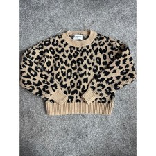No Boundaries Womens XXS Cheetah Print Long Sleeve Pullover Sweater Tan Black picture