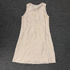 Terzo Millennio Italy Costal Pink Linen Floral Boho Lagenlook Dress Women’s Sz M picture
