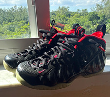 Nike Air Foamposite Men’s 9.5 Black/Red High Top Basketball Sneakers picture