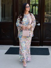 Custom Guipure Lace Floral Top and Skirt Set picture