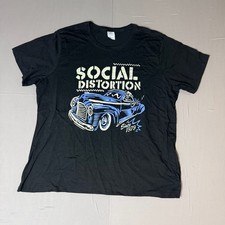 Port & Company Social Distortion T-Shirt Size 3XL Black Car Graphic picture