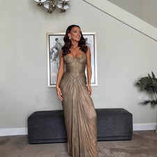 European and American new style pleated gold-embossed lacing dress I casual part picture