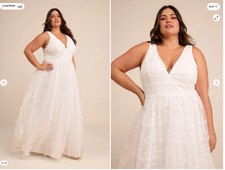 LULU's Bridal Wedding Floral Embroidered Layered Romantic Princess Ballgown picture