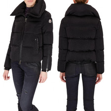 $1720 Moncler Black Bandama Sparkle Quilted Coat Jacket size 4/Large picture