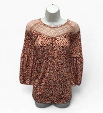 Robert Louis MultiColor Circles Lace Top Blouse - Women’s XL - NWT picture