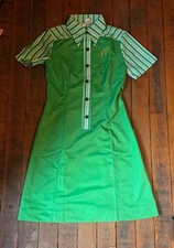 Vtg 1970s McDonalds Employee Crest Green Polyester Dress Uniform Rare picture