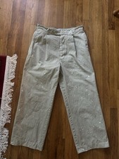 AURALEE Garment Dyed Finx Light Chino One Tuck Wide Pants Beige Size 4 (32x26.5) picture