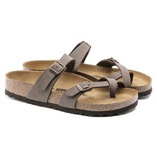 BIRKENSTOCK Mayari Birkibuc Toe Loop Regular Mocha Women’s Casual Sandals 37-41 picture