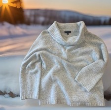 Rafaella Sweater Women L Gray Angora Rabbit Lambs Wool picture
