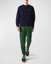 Lacoste Navy Blue Crewneck Sweater Mens Croc Logo Pullover Knit SIZE XL picture