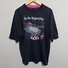 Vintage 1991 In The Beginning God Galaxy T-Shirt XL California Casuals picture