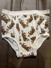 TIGER DESIGN Vintage Men's Double Seat Briefs Size 40-42 NEW Out Of Bag picture