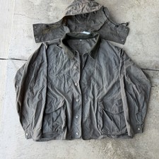 VTG FILSON Style 422 Waxed Tin Cloth Field Hunting Jacket XXL w/ RARE hood picture