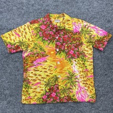 Vintage McGregor Hawaiian Shirt Mens Large Floral Beach Surf Camp Party picture