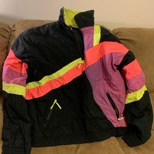 Ultimate 80s retro vintage color-blocked padded heavy duty windbreaker jacket picture