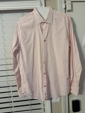 Andrea Palombini Dress Shirt XXL Pink White Striped Long Sleeve Italian picture
