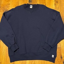 Vintage 2000s Russell Athletic Crewneck Sweater L Navy Blue Classic Y2K Faded picture