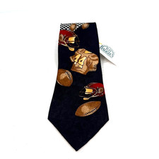 Vintage B.D. Baggies NWT Mens Football Silk Tie Houndstooth Made USA picture