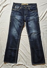 Big Star Pioneer Jeans Mens 36L Bootcut Limited Vintage Dark Wash Stretch picture