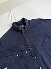 Gitman Bros Vintage Overdyed Navy Oxford Button-Down Shirt USA XL picture