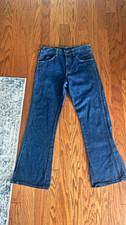 Vintage 70s Men’s Sears Joint Blue Denim Flare Bell Bottom 31x29 picture
