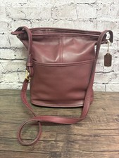 Coach Women’s Vintage Bleecker Bucket Bag Rich Red Leather Crossbody 12” X 12”  picture