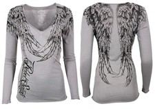 Rebel Saints by Affliction Women's Long Sleeve T-shirt Whispering Wind picture