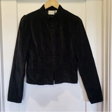 Black Velvet Hook Military Style Crop Jack. Ann Demeulemeester style.Goth S picture