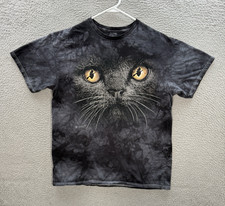 Vintage The Mountain Shirt Adult Large Black Tie Dye Black Cat Halloween Y2K picture