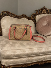 Coach signature coral pink satchel bag picture