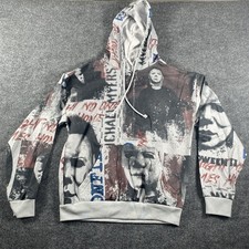 UPCYCLED Michael Meyers Hoodie All Over Graphics Horror Movie Character sz S picture